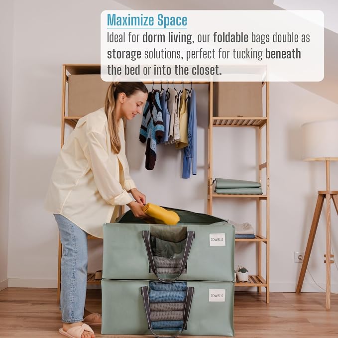 VENO 8 Pack Moving Bags for College, Heavy-Duty Storage Totes, Moving Boxes and - Image 4