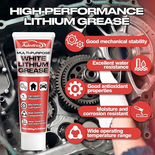 AstraVox White Lithium Grease, and Garage Doors, Industrial, and Household Use - Image 2