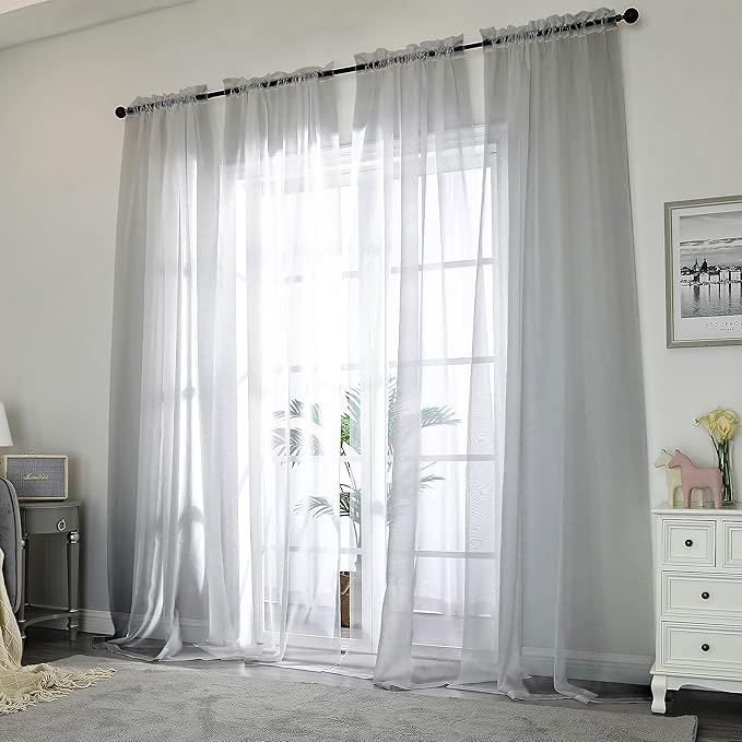 Chyhomenyc 120 Inch Long Sheer Curtains - Image 2