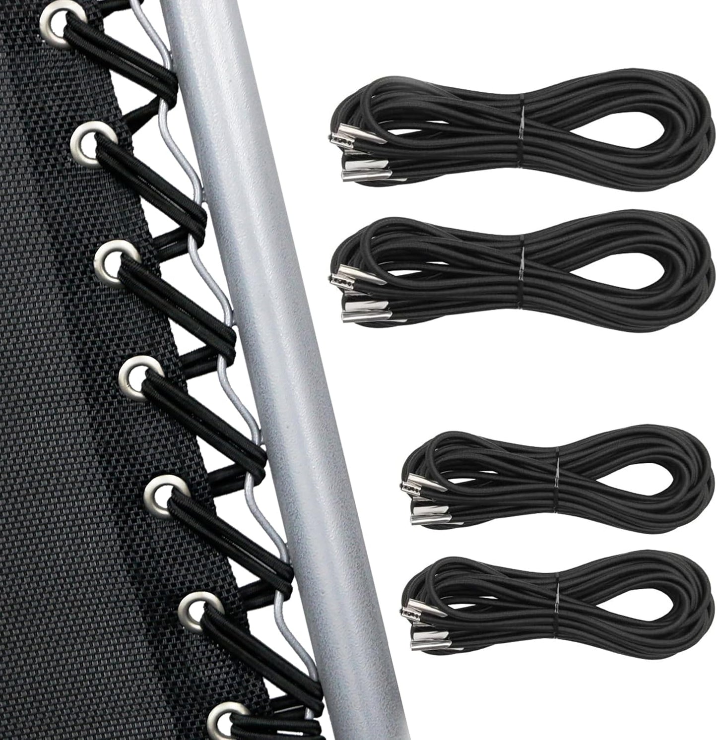 UNEEDE 4 Cords Zero Gravity Chair Replacement Cord, Antigravity Chair Replacement,Universal Repair Cord Kit for Repairing Zero Gravity Chair(Black)