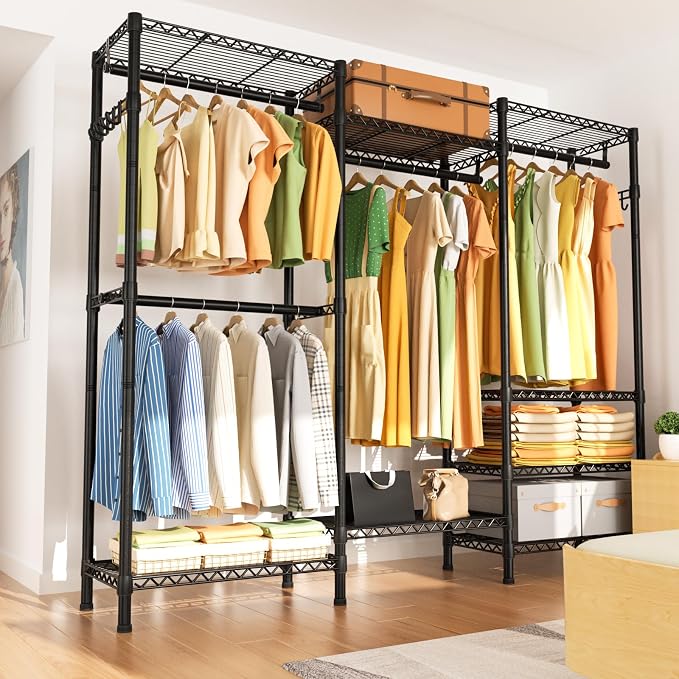 Heavy Duty Garment Rack Large Clothes Rack, Freestanding Closet Portable - Image 6