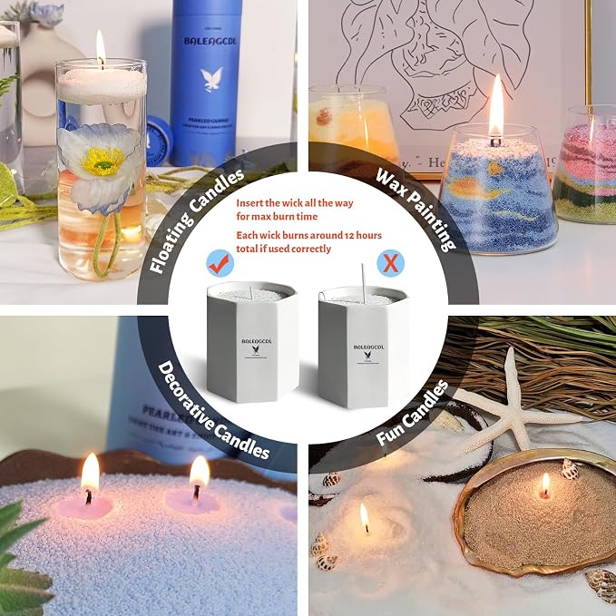 Bluebell Scented Light Blue Pearled Candle 18oz Luxury Sand Candle Granulated - Image 5