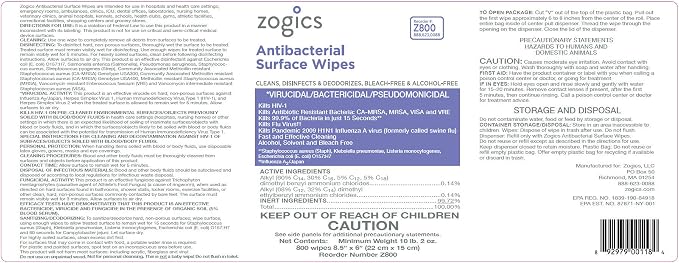 Zogics Antibacterial Disinfecting Wipes – - Image 8