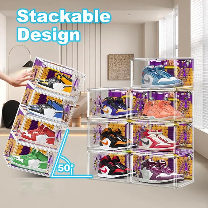 Acrylic Shoe Box Clear Plastic Stackable Storage Boxes - Image 6