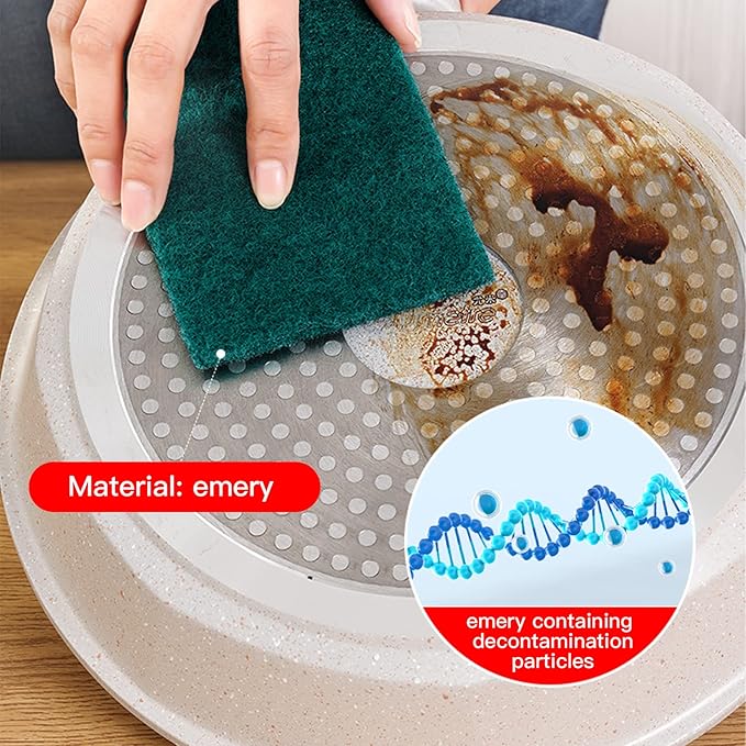 Heavy Duty Scour Pads Sponge Dish Scrubber Non-Scratch Green Reusable Household - Image 7