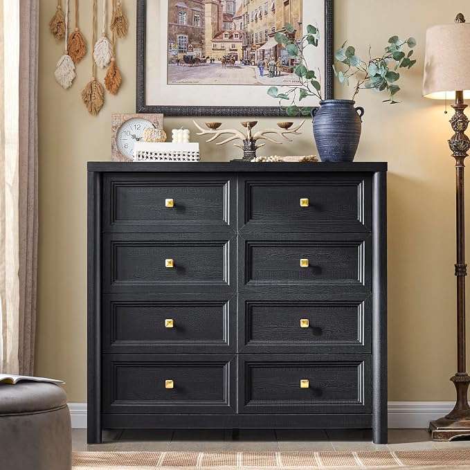 Farmhouse Dresser for Bedroom, Soide Rustic Wood Vintage Dressers Chest of - Image 3