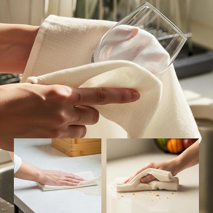 WHITEWRAP Dish Cloths Cotton| Kitchen Wash Cloth| Shop Towels Absorbent and - Image 5