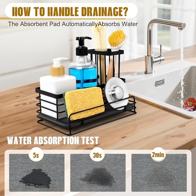 Sponge Holder for Kitchen Sink – Rustproof Sink Caddy & Kitchen Organizer - Image 3