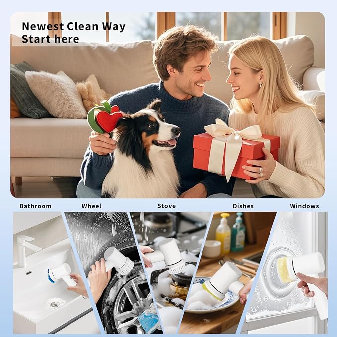 Electric Scrubber Spin- Rechargeable Cordless Handheld Spin Brush - Image 4