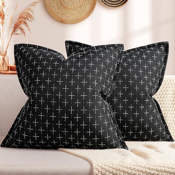 ZWJD Pillow Covers 26x26 Set of 2 Soft Polyester Textured Pillow Covers by ZWJD