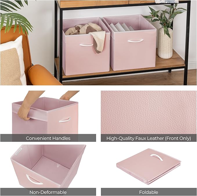 StorageWorks Pink Storage Cubes, 13x13 Storage Cube Bins - Image 5