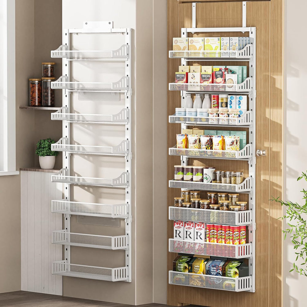 Over the Door Pantry Organizer 8-Tier, Large Metal Door Spice Rack
