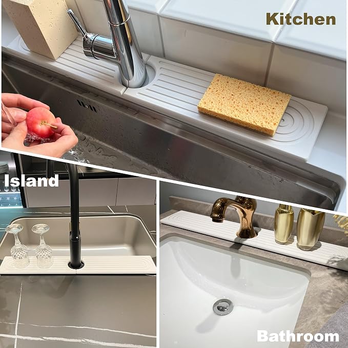 Faucet Mat for Kitchen Sink, Stone Drying Mat for Kitchen Counter, Stone Mat - Image 7
