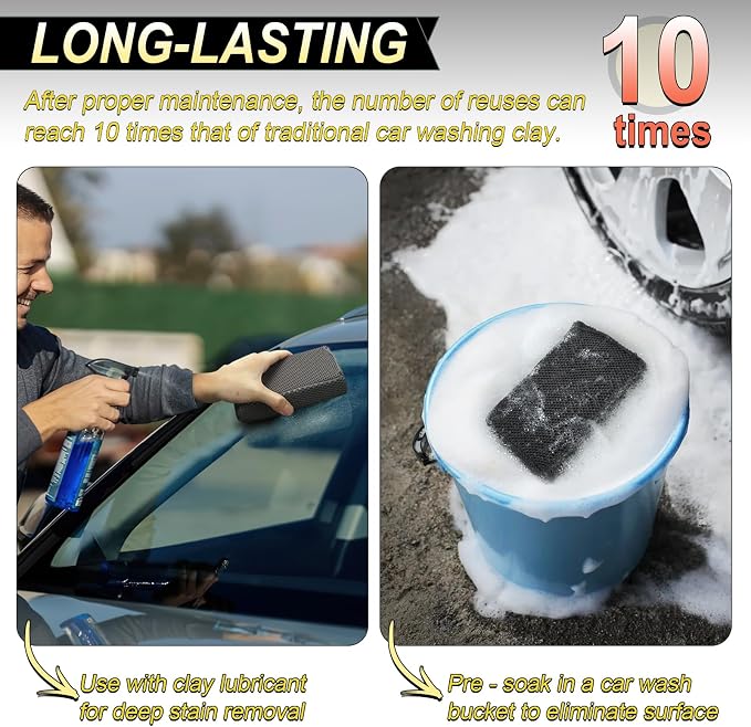 Car Wash Sponge, Dual Sided Car Clay Scrubber - Image 6