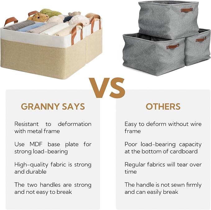 GRANNY SAYS Storage Baskets for Shelves, Closet Organizer Bins, Clothes Storage - Image 5