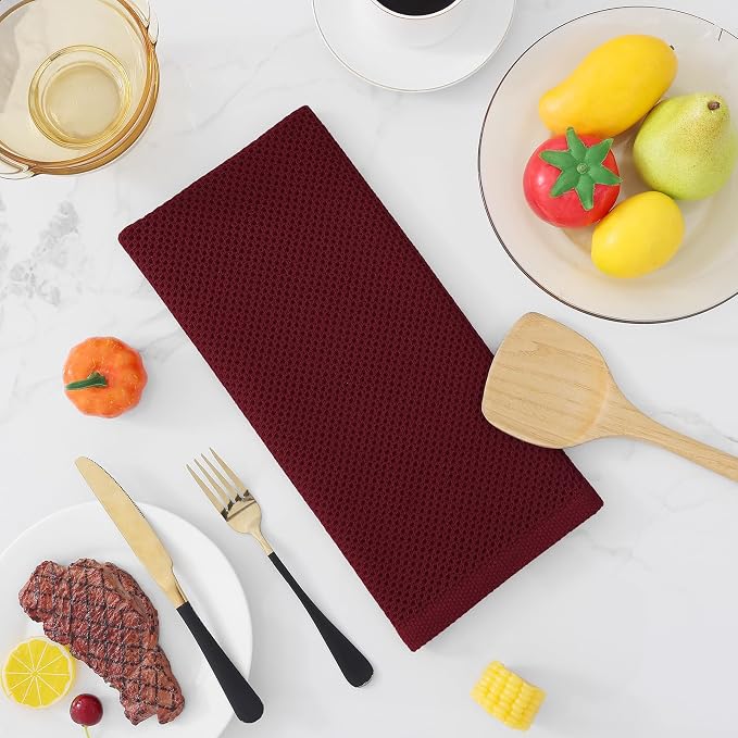 Homaxy 100% Cotton Waffle Weave Kitchen Dish Towels, Ultra Soft Absorbent Quick - Image 7
