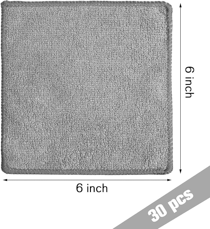 Tanlade Microfiber Cleaning Cloth 6"x6" Cleaning Rags Reasonable Kitchen Towels - Image 2
