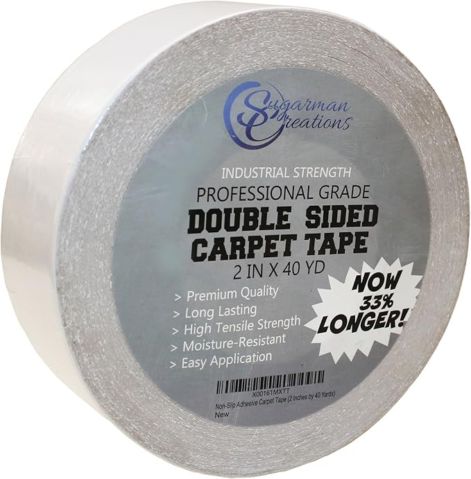 Strongest Double Sided Carpet Tape, 2 Inch by 40 Yard, 120 feet! 2X More! 5 by Sugarman+Creations