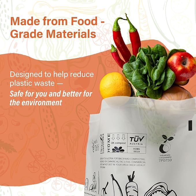 Compostable Food Storage Bags, Large Gallon Resealable Freezer Bags, 10.5 x - Image 5