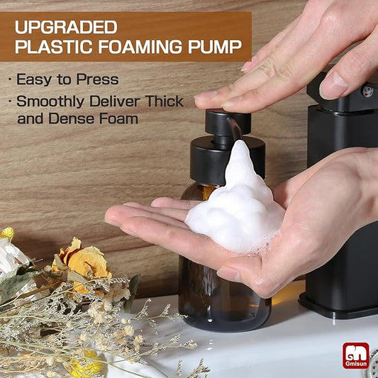 GMISUN Foaming Soap Dispenser, 8.5 fl oz / 250ml Amber Glass Foam Soap Dispenser - Image 2