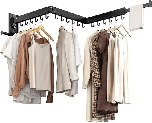 Wall Mounted Collapsible Clothes Drying Rack, Space-Saving Laundry Drying Rack by Unknown