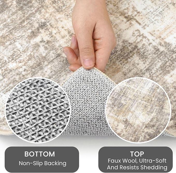 IOHOUZE Round Area Rug 3 Ft Circle Entryway Rugs Round Washable Door Mat Indoor - Image 4