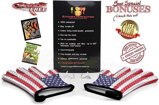 Kitchen perfection XL Silicone Smoker Oven Gloves-Extreme Heat Resistant BBQ - Image 2