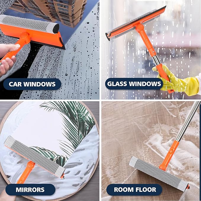 Professional Window Squeegee, 2 in 1 Squeegee Window Cleaner - Image 6