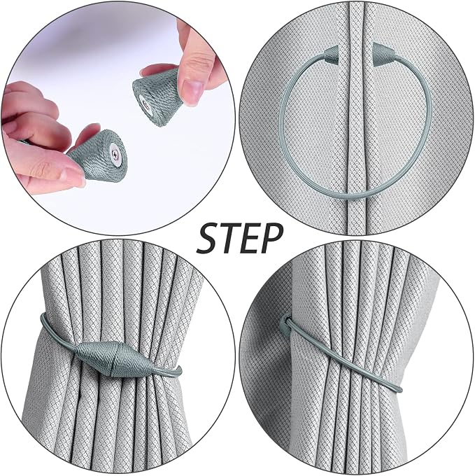 2 PCS Magnetic Curtain Tiebacks, European Style Convenient Drape Tie Backs - Image 2