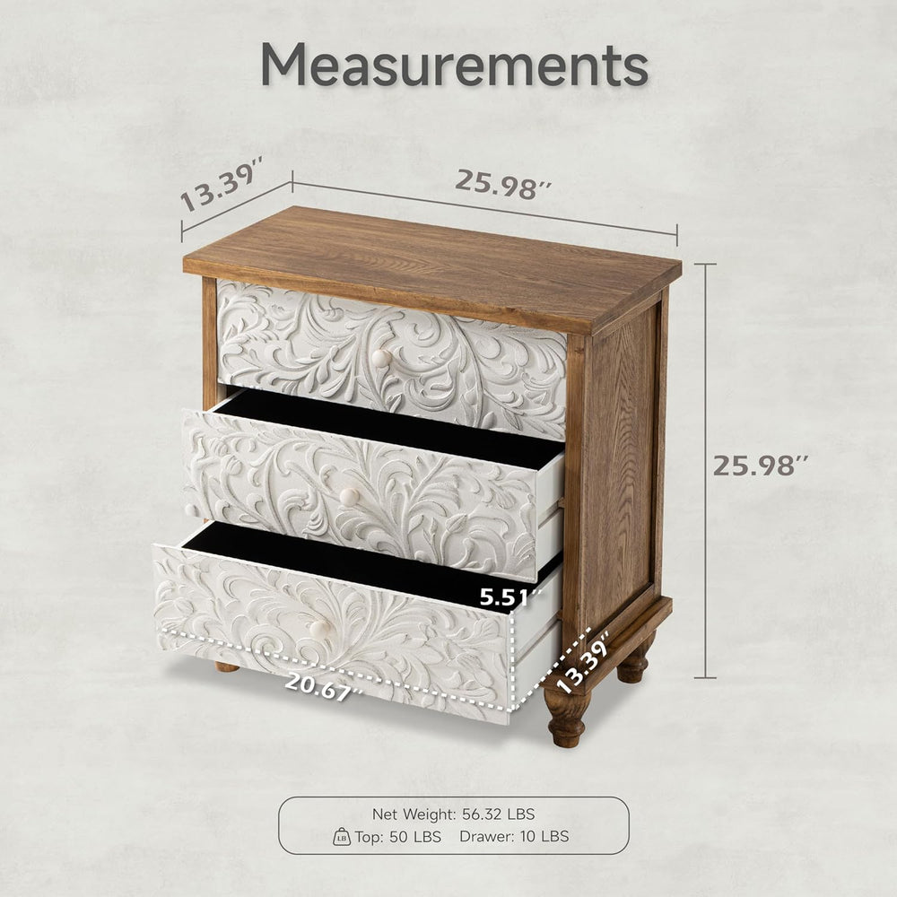 3 Drawer Farmhouse Dresser x 2P
