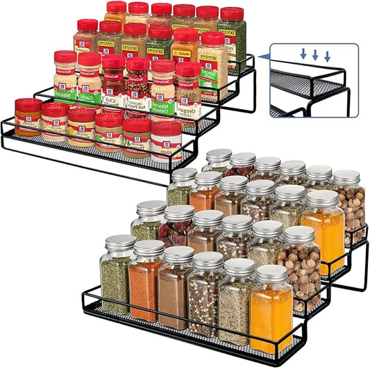 Spice Rack Organizer for Cabinet, 4 Tier Seasoning Organizer, Expandable Shelf by IFELS