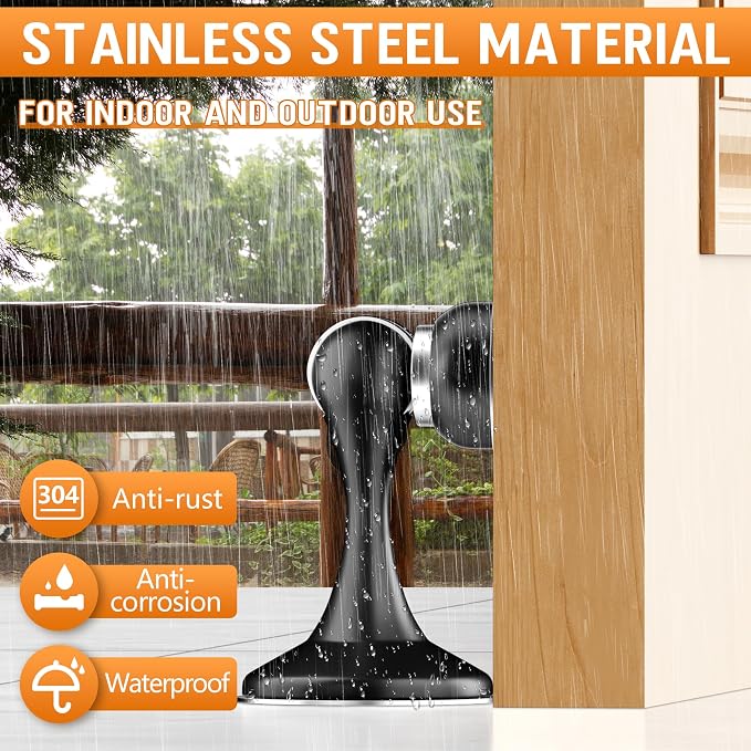 Crosize Magnetic Door Stoppers 2 Pack, Stainless Steel Door Catch - Image 9