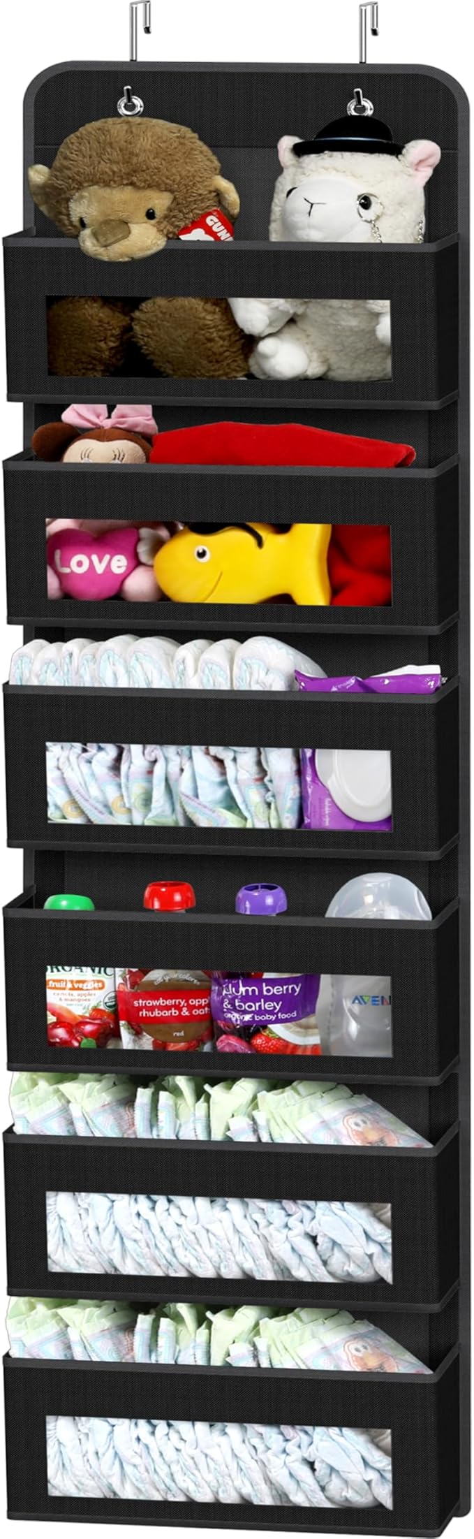 Simple Houseware 6 Clear Window Pocket Over Closet Door Storage Hanging by SimpleHouseware