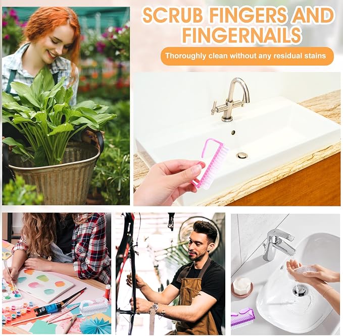 100 Pcs Handle Grip Nail Brush Bulk Nail Scrubber Cleaner Fingernail Brushes - Image 5
