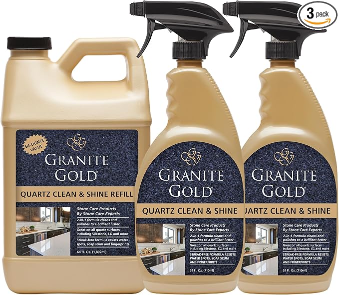 Granite Gold Quartz Clean & Shine Streak-Free Cleaner Deeps Cleans and Polishes by GraniteGold
