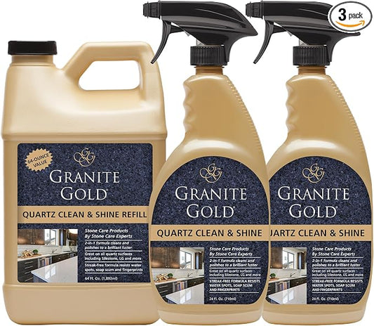 Granite Gold Quartz Clean & Shine Streak-Free Cleaner Deeps Cleans and Polishes by GraniteGold
