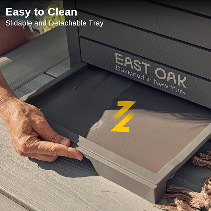 EAST OAK 38 Gallon Outdoor Trash Can | Waterproof Resin Garbage Can - Image 5