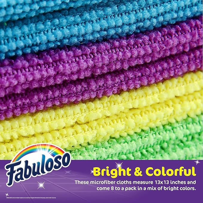 Fabuloso Microfiber Cleaning Cloths, Rainbow - Image 3