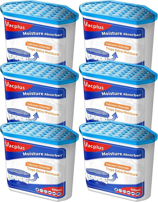 Vacplus Moisture Absorbers 6 pack, 16.0 Oz Portable Humidity Absorber Boxes by Vacplus