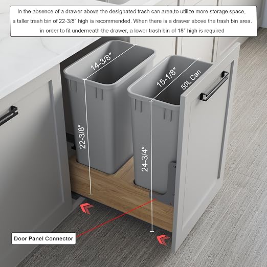 Dowell B18/B21 Wood Base Wastebasket Pullout - Image 3