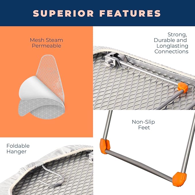 Tabletop Ironing Board with Folding Legs, Small Ironing Board with Thick Cotton - Image 2