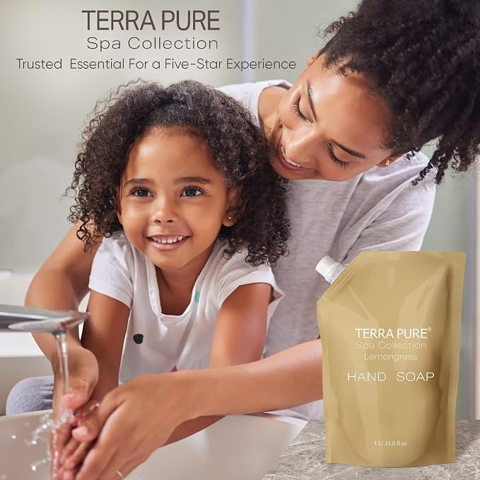 Terra Pure Spa Collection 1 Liter Hand Wash Refill Bag - Image 6