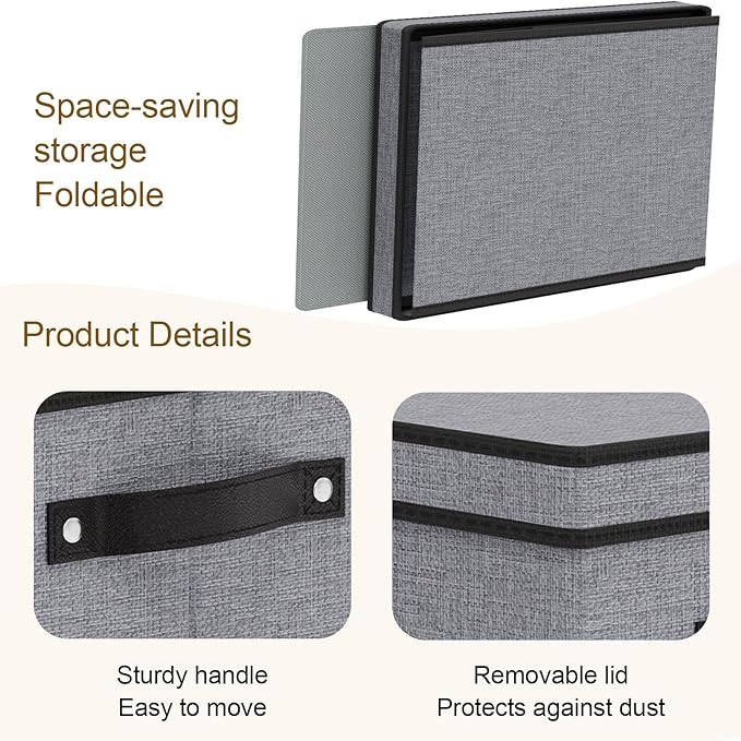 Fabric Storage Boxes, 7.1 x 9.1 x 13 Inch Baskets - Image 5
