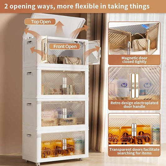 Storage Bins with Lid 120QT, Stackable Storage Containers with Wheels and - Image 2