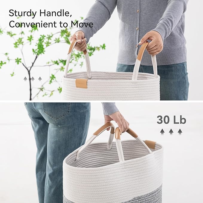 95L Striped Laundry Hamper