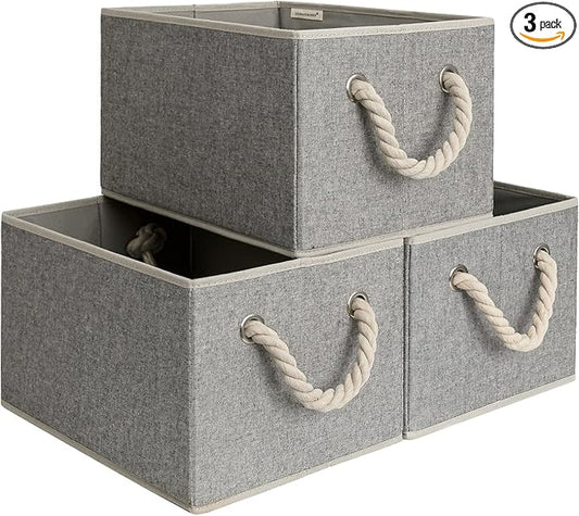 StorageWorks Storage Baskets for Shelves, Foldable Fabric Closet Storage Bins by StorageWorks