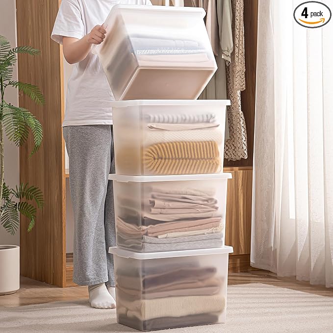 27 Quart Stackable Plastic Storage Bins by sgoostood