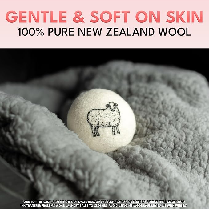Lavender Scented Wool Dryer Balls – 6 XL Pack – Natural Fabric Softener - Image 7