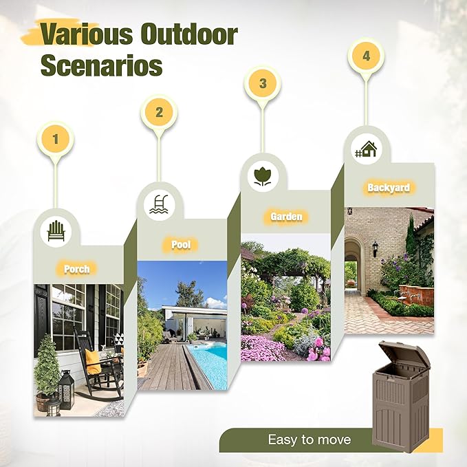 Devoko 33 Gallon Outdoor Trash Can - Image 6