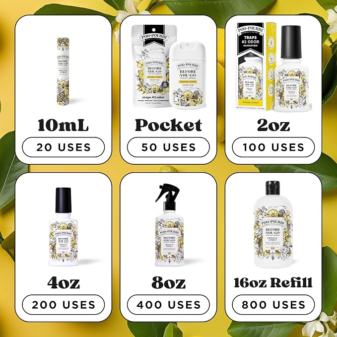 Poo-Pourri Before-You-Go Toilet Spray, Original Citrus, 4 Fl Oz, Bathroom Odor - Image 10